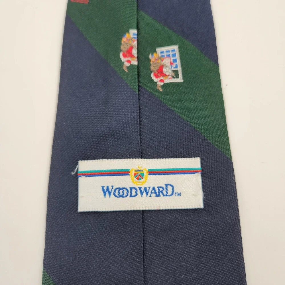Woodward 100% Silk Christmas‎ Santa Claus Striped Mens Necktie Made in USA